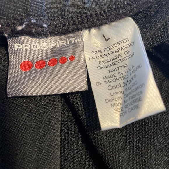 Pro Spirit SPORT WOMEN’S SHORTS Black SIZE L Zipper Back 97 Polyester  7% Lycra - Picture 3 of 3